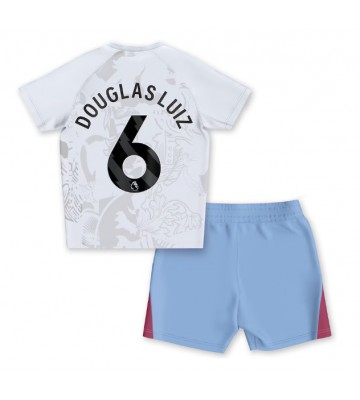 Aston Villa Douglas Luiz #6 Udebanesæt Børn 2023-24 Kort ærmer (+ korte bukser)